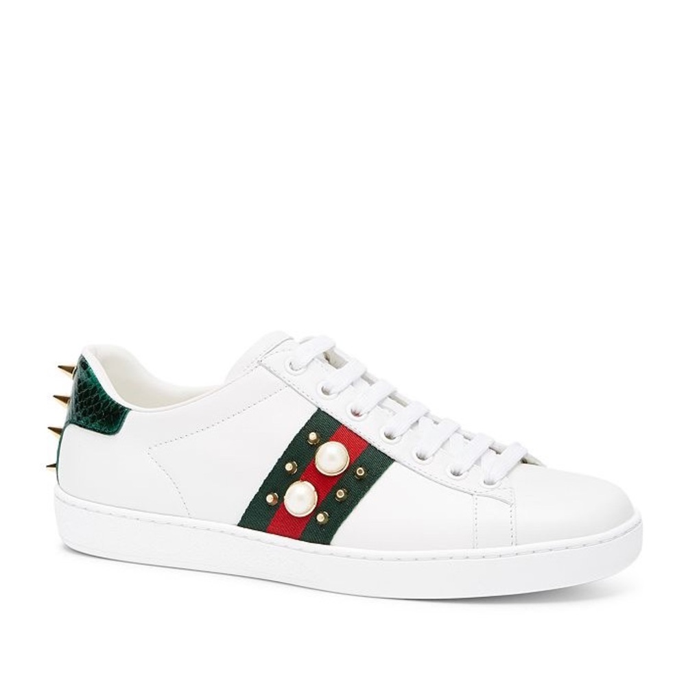 RUN BIG Gucci Ace sneakers white red green size 35 fits US women’s 6-6.5